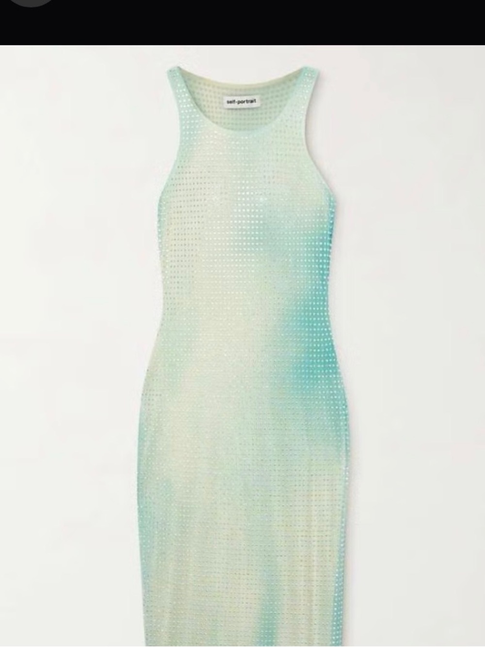 Self-Portrait Mint to Aqua Ombre Sleeveless Swim Coverup